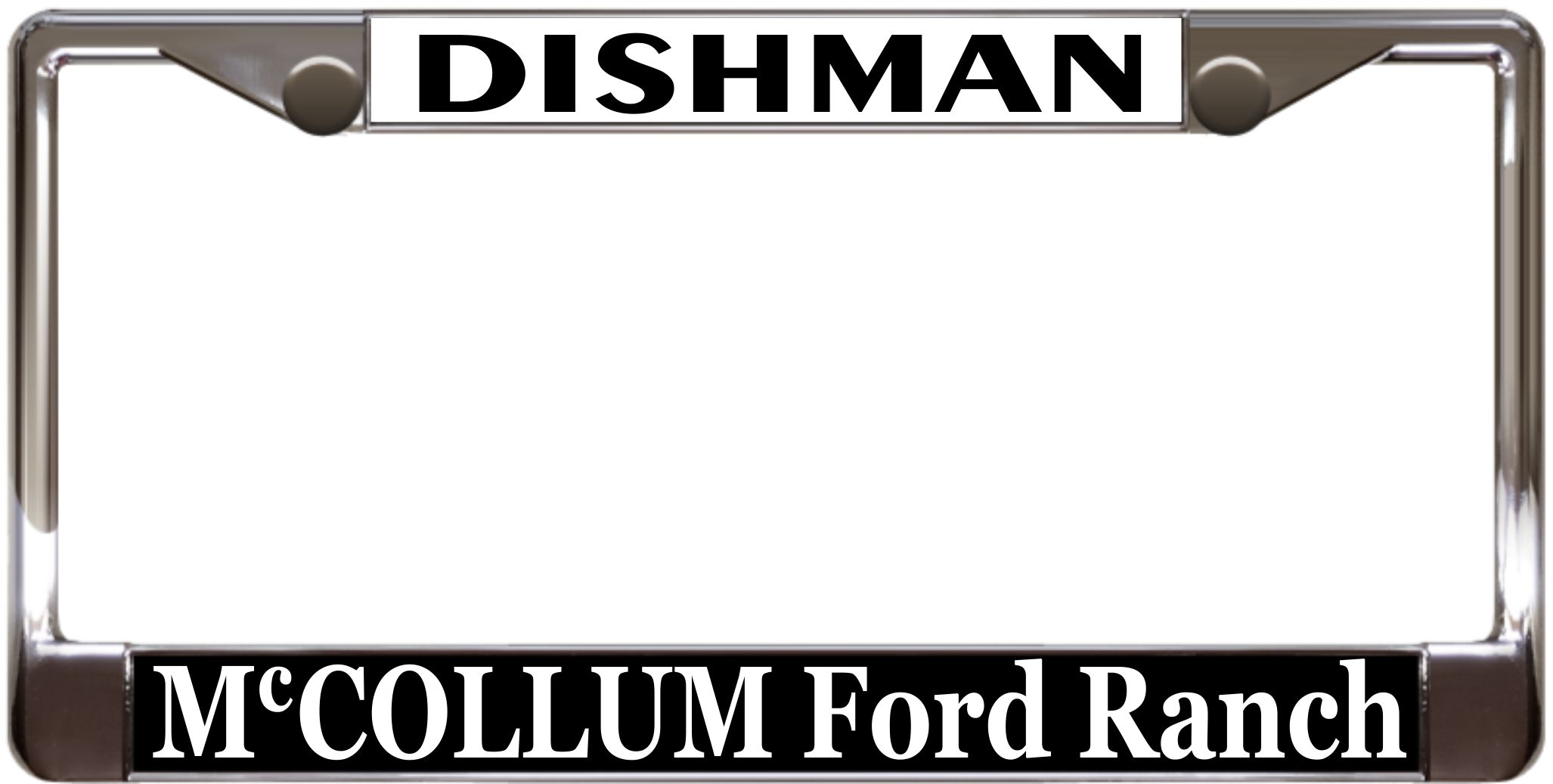 Dishman Metal License Plate Frame