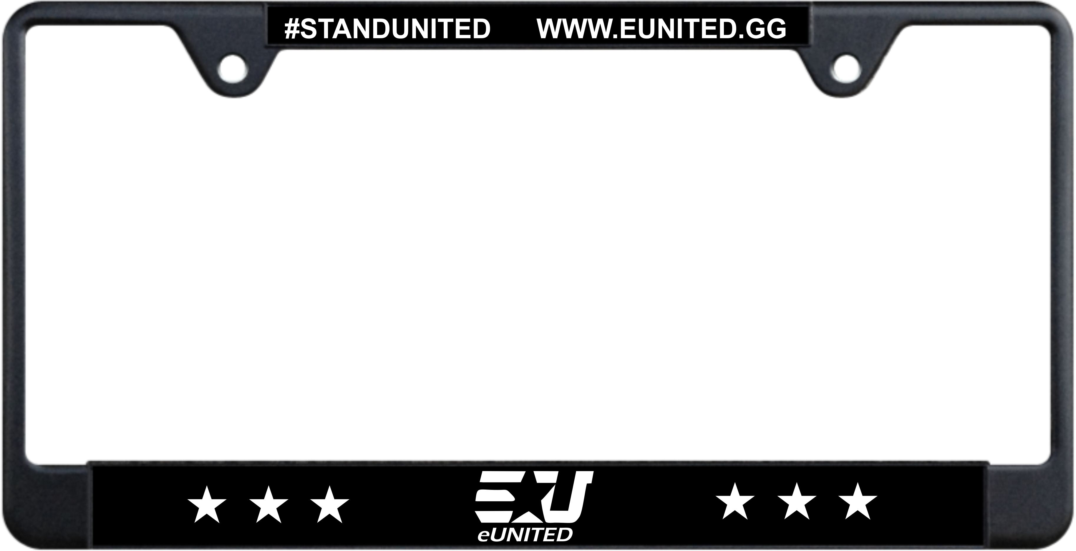 eUnited Black License Plate Frame