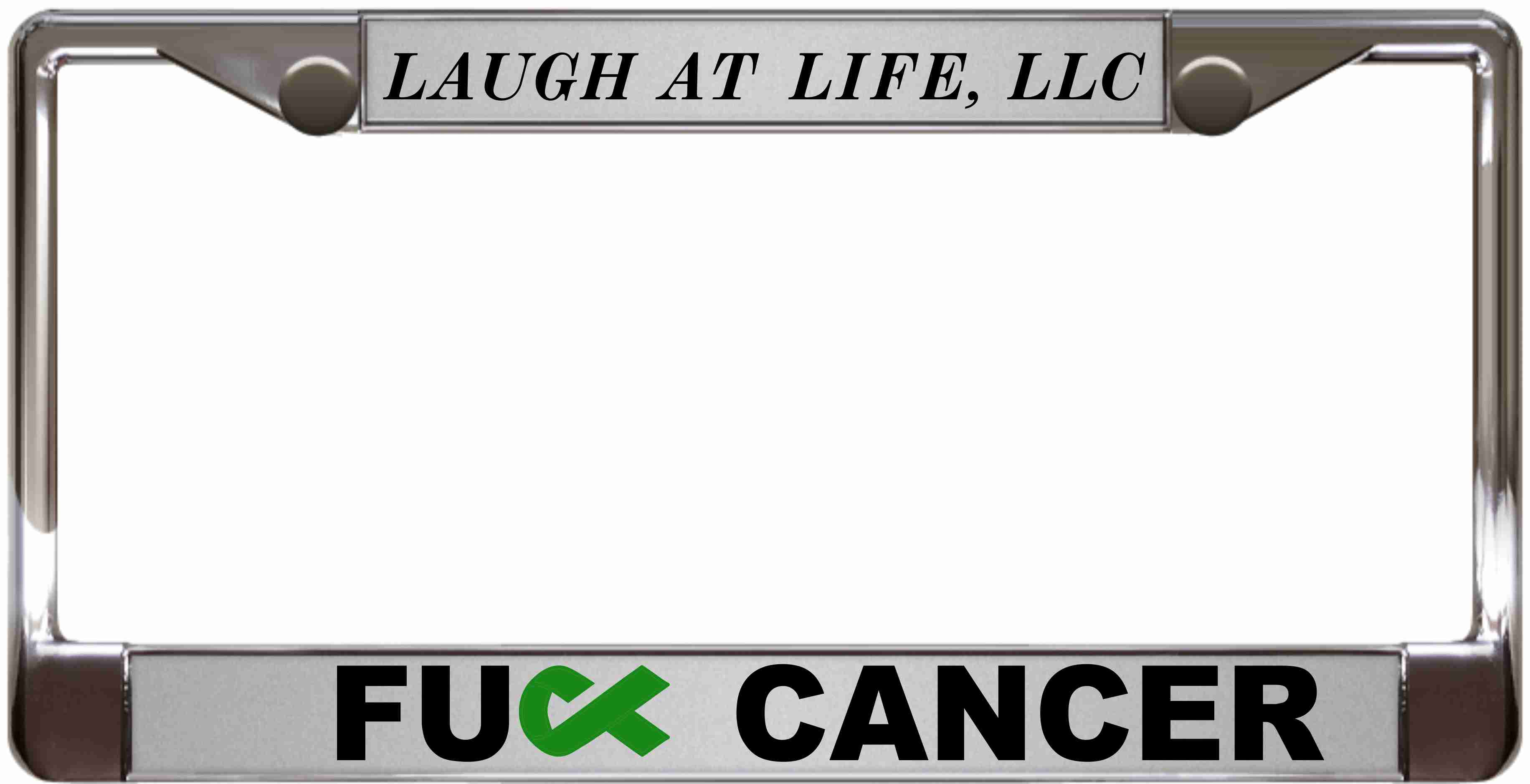 Fu cancer metal license plate frame