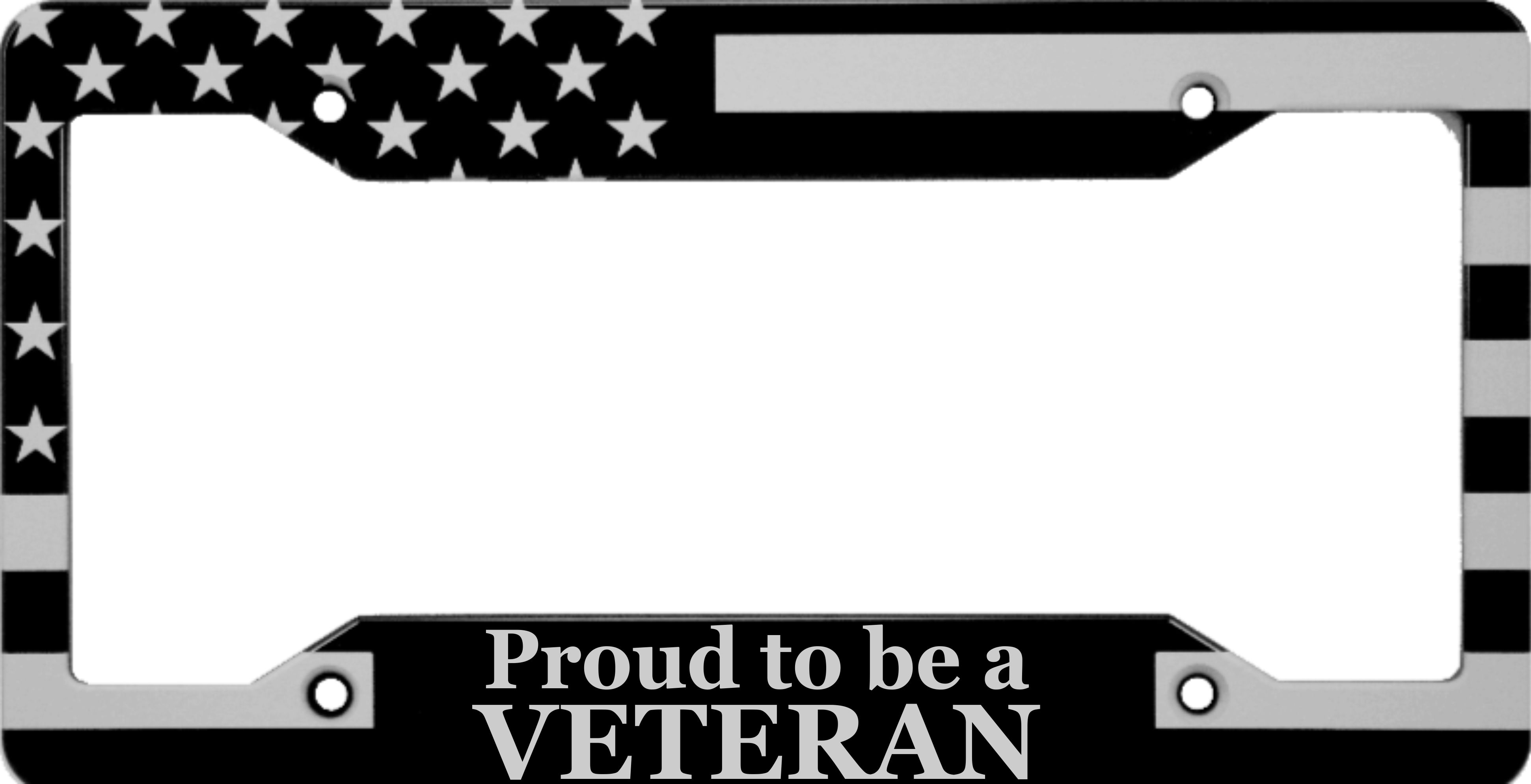Proud to be a VETERAN - custom license plate frame