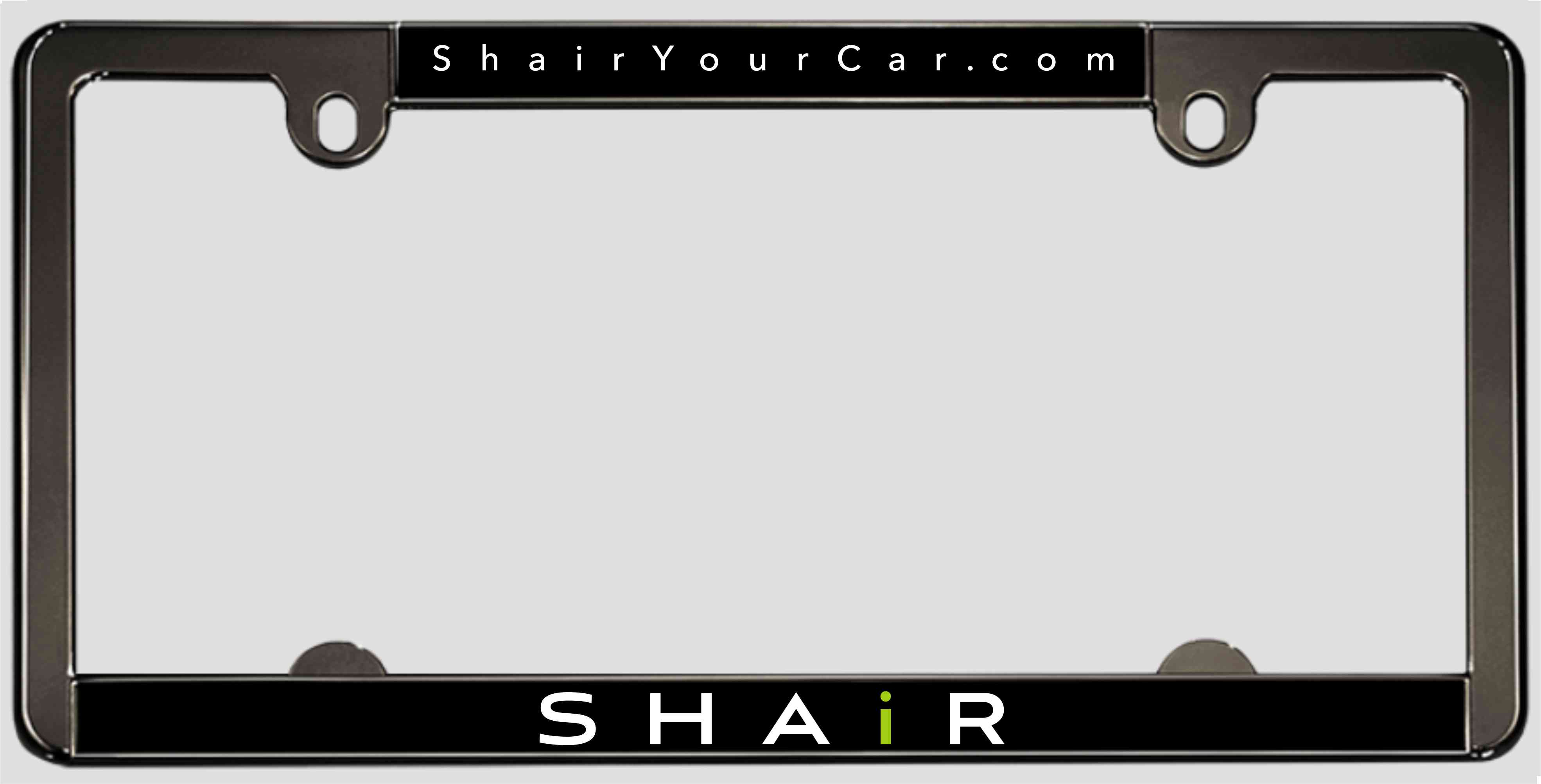 Shair - Custom Metal Car License Plate Frame (black) Shair - Custom Metal Car License Plate Frame (black)
