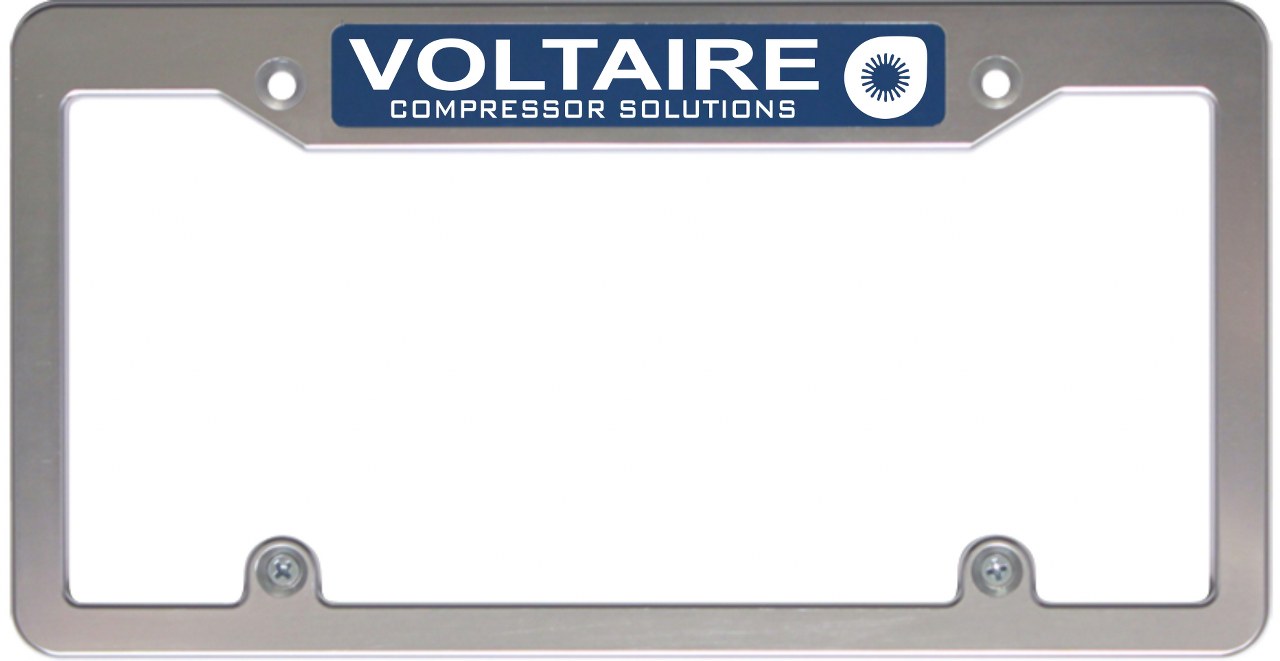 Voltaire - custom CNC machined license plate frame